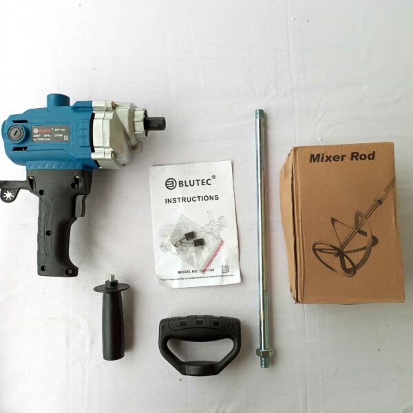 BLUTEC -Heavy Electric Paint Mixer 1200W/1000 RPM For Efficient Mixing of Paint And Wall Putty, Copper Motor - Image 16