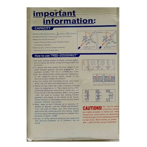 STAR M Adjustable Wood Circle Hole Cutter Saw Drill Bit Kit 30-200 mm - Image 8