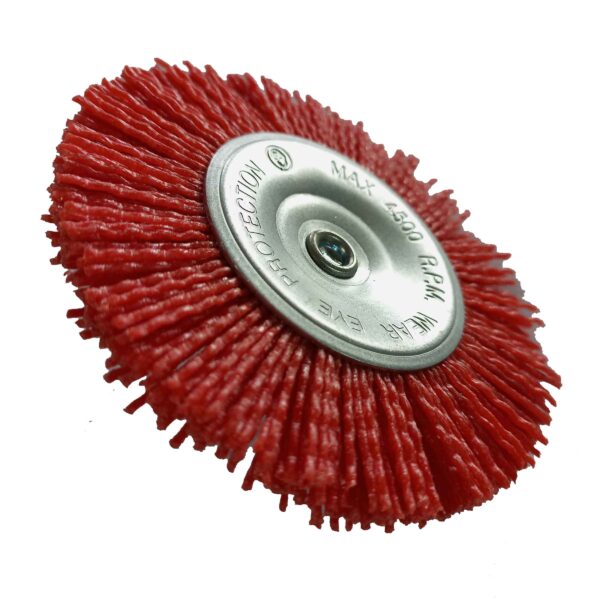 Nylon Cup Brush 100mm Abrasive Wire Wheel Brush For Wood Polishing Deburring Cleaning- 1/4” Shank - Image 2
