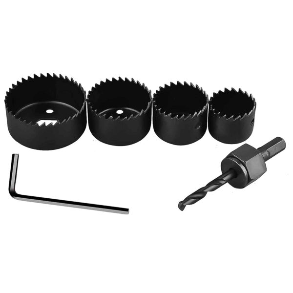 PRO CUT Professional Carbon Steel Metal Alloys Wood Working Tool Hole Saw Cutting Set Rotary Bit Set (6pcs Hole Saw Set) - Image 2