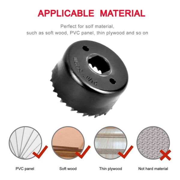 PRO CUT Professional Carbon Steel Metal Alloys Wood Working Tool Hole Saw Cutting Set Rotary Bit Set (6pcs Hole Saw Set) - Image 3