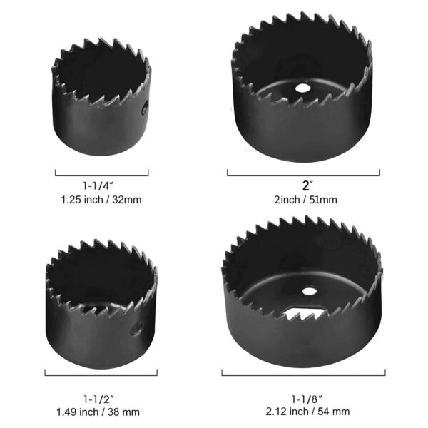 PRO CUT Professional Carbon Steel Metal Alloys Wood Working Tool Hole Saw Cutting Set Rotary Bit Set (6pcs Hole Saw Set) - Image 6
