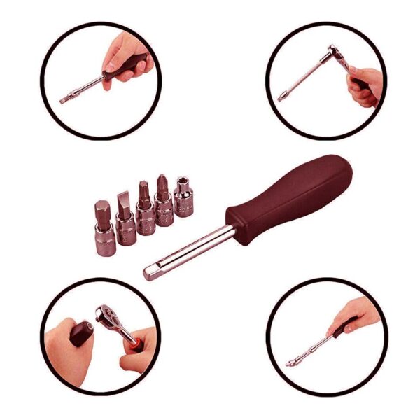 46 pcs set (4) HORSUCDA 46 Pcs 1/4” Drive Socket Ratchet Wrench Set with Storage Case - Image 5