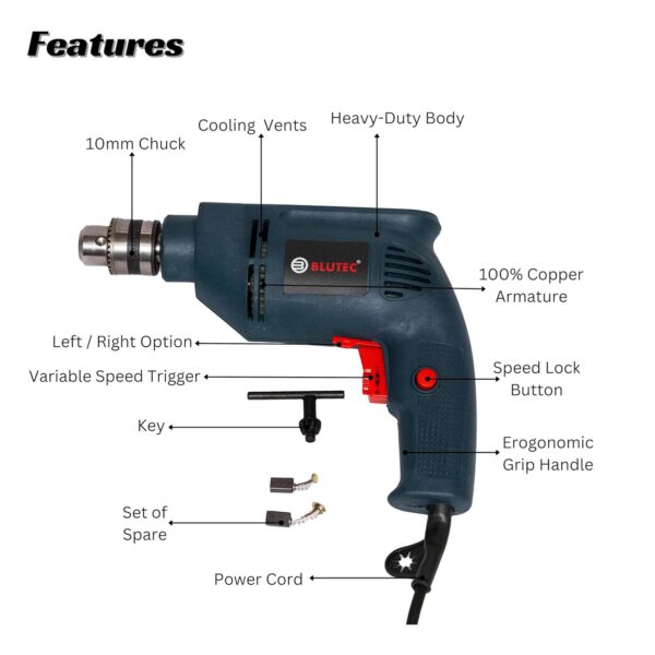 BLUTEC 2320L/R Electric Drill Machine BSB-2320L/R - Image 9