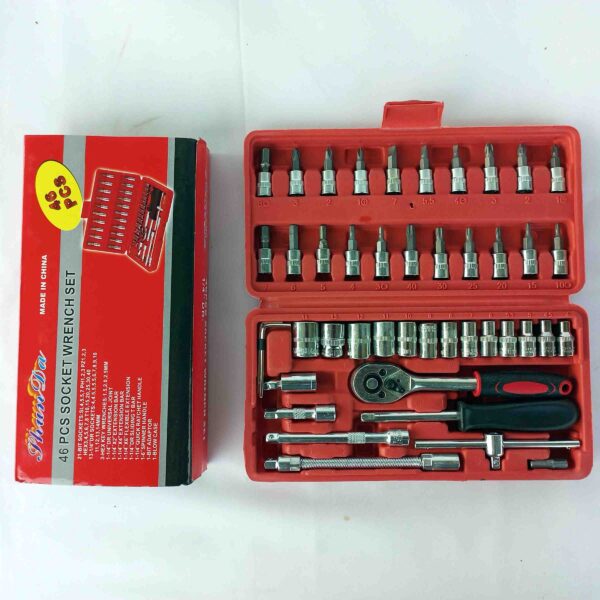 IMG_20221203_142136_563 Shun Da 46 Pcs 1/4” Drive Socket Ratchet Wrench Set with Storage Case - Image 3