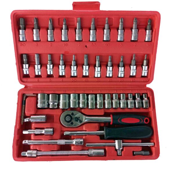 IMG_20221203_142147_798 Shun Da 46 Pcs 1/4” Drive Socket Ratchet Wrench Set with Storage Case - Image 2