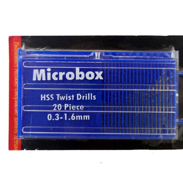 JAS Heavy Duty Professional 20Pcs 0.3-1.6mm Shank Mini Micro Drill Bit Set - Image 2