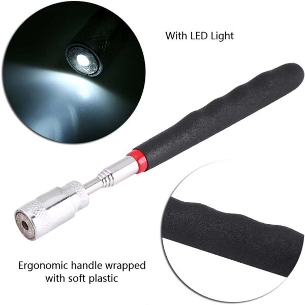OT Telescoping Magnetic Pickup Tool, Quick Release with Led Light Extendable - Image 2