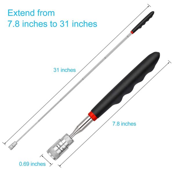 OT Telescoping Magnetic Pickup Tool, Quick Release with Led Light Extendable - Image 4