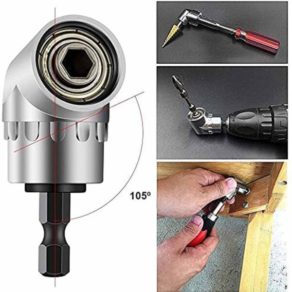 OT 105 Degree Right Angle Drill Drive Chrome Finish Adaptor - Image 3