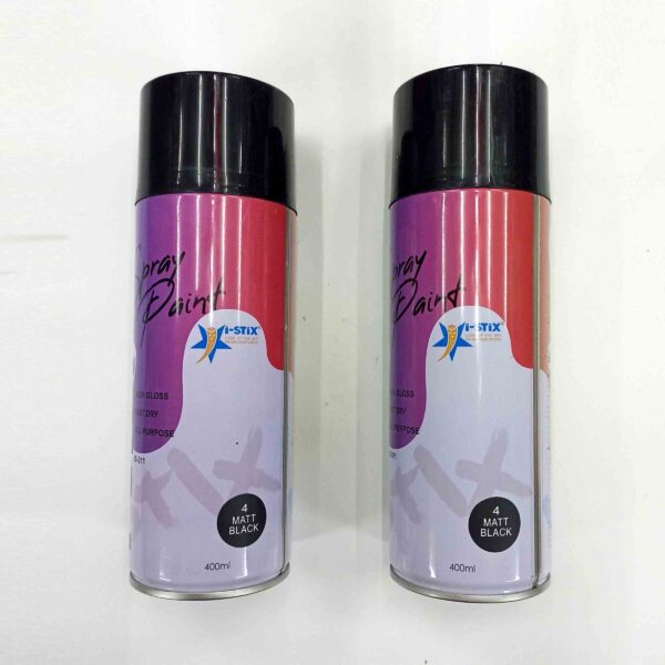 I STIX Multipurpose Color Spray Paint Can for Cars and Bikes (Matt Black, 400ml) 2 Pcs set - Image 2