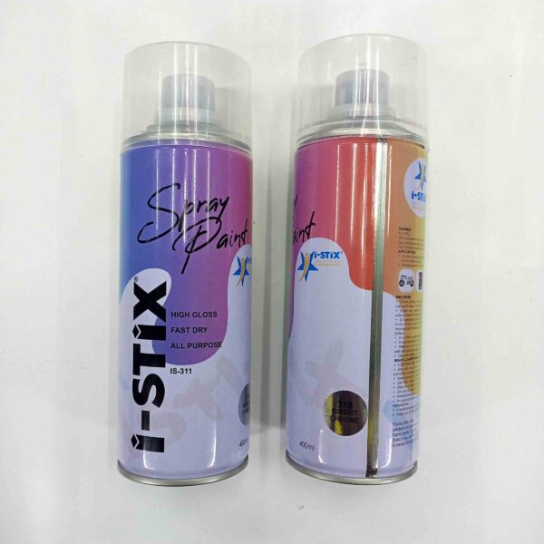 I STIX Multipurpose Color Spray Paint Can for Cars and Bikes (Bright chrome, 400ml) 2 Pcs set - Image 2