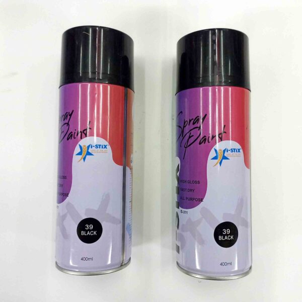I STIX Multipurpose Color Spray Paint Can for Cars and Bikes (BLACK Glossy, 400ml) 2 Pcs set - Image 2