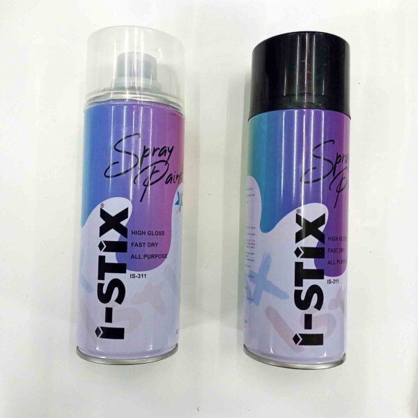 I STIX Multipurpose Color Spray Paint Can for Cars and Bikes (CHROME BRIGHT / BLACK , 400ml) 2 Pcs set - Image 2