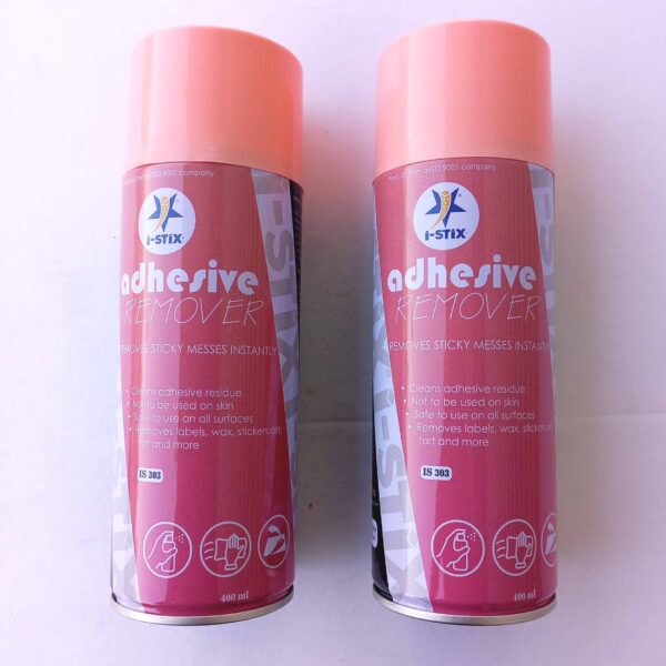 I STIX Adhesive Remover Spray | Remove Gum Glue Stickers Adhesives for Car, Glass, Fridge Door, Any Metal Surface 400ML-SET Of 2 Pcs - Image 3