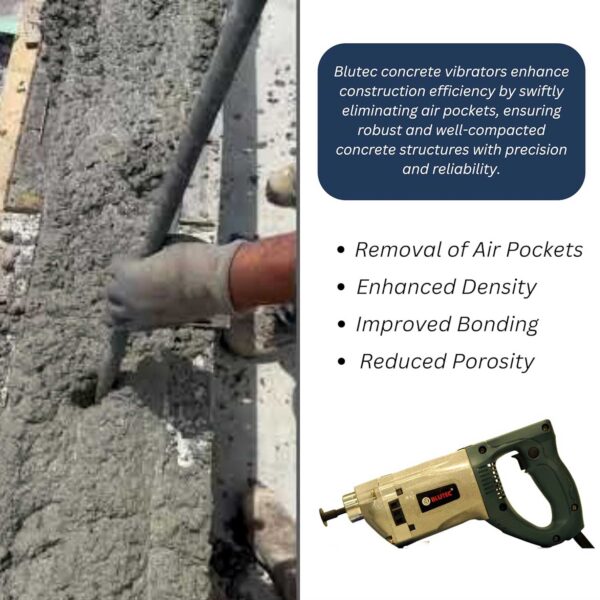 BLUTEC Concrete Vibrator 50mm, BSB-EV-3800 Heavy with 3.5 Meter Shaft - Image 5