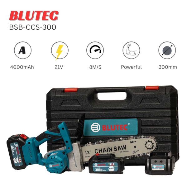 BLUTEC Cordless 12 Inch Chain Saw BSB-CCS-300, 21V - Image 9