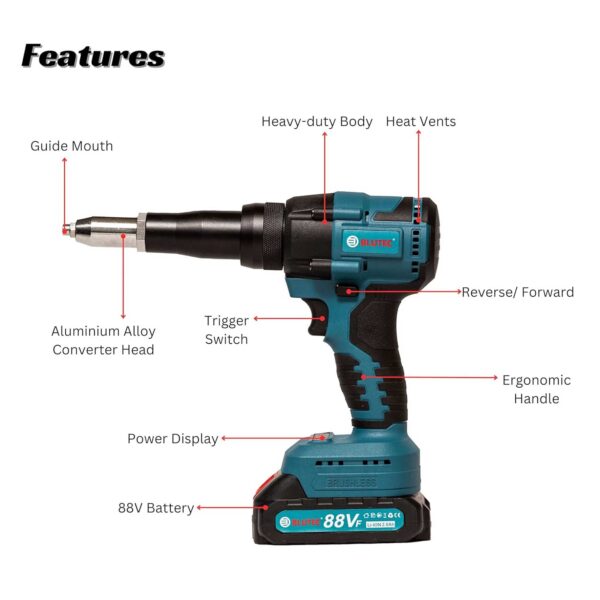 BLUTEC Cordless Rivet Gun BSB-CRM-88V - Image 4