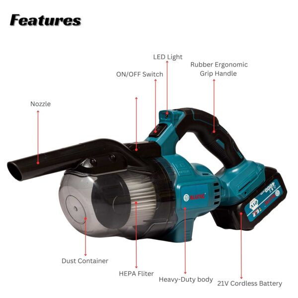 Blutec Cordless Vacuum Cleaner BSB-CVC-21V - Image 5