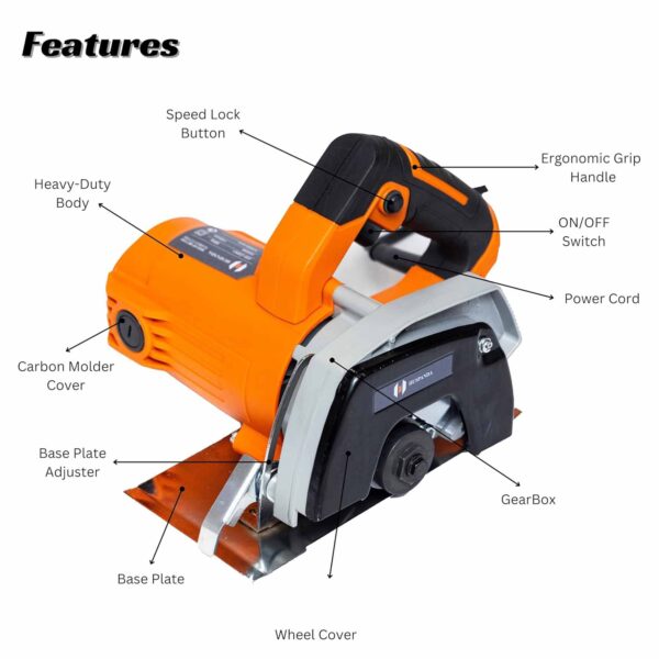 HUSPANDA 4-inch Heavy-Duty Marble Cutter Machine HP-MC110H - Image 3