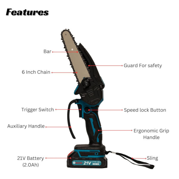 BLUTEC Cordless Chainsaw 6 Inch BSB-CCS-150 - Image 3