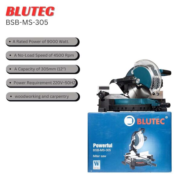 BLUTEC Miter Saw 12 inch, 305mm BSB-MS-305, 9000 W, 4500 Rpm - Image 3