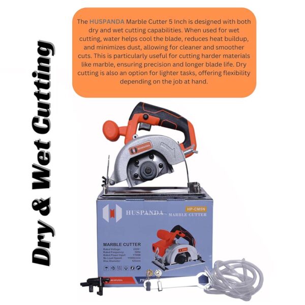 HUSPANDA Marble Cutter Machine 5 inch, HP-CM5N, 125mm, 1700W, 11000rpm - Image 4