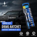 SPEAR 1/2 Inch CR-V Ratchet Wrench Set – 12 Pcs Socket Kit - Image 3
