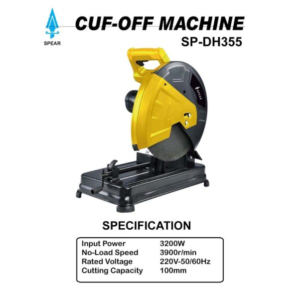 Spear 3200 W 3900 RPM Cut Off Machine, SP-DH355 - Image 2