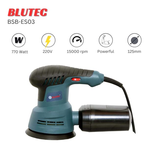 Blutec random orbital sander 125mm, BSB-ES03, 770W - Image 3