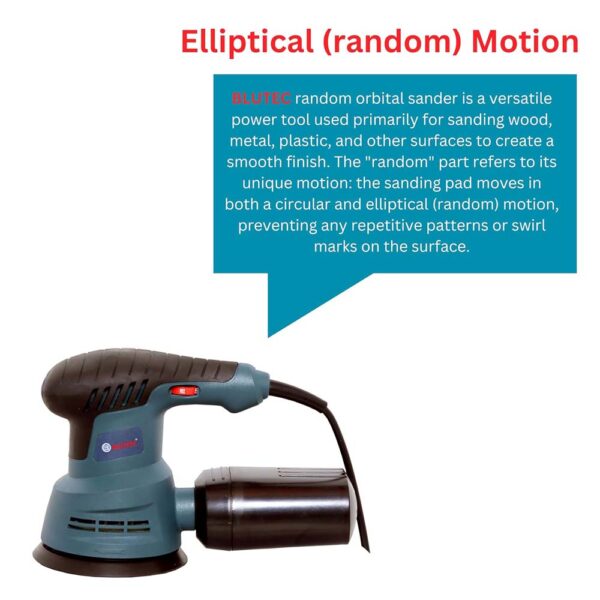 Blutec random orbital sander 125mm, BSB-ES03, 770W - Image 4