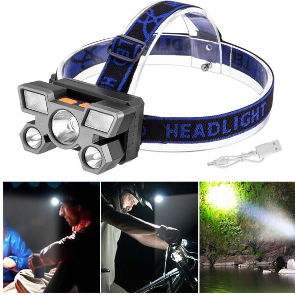 OPERA TOOLS 5 LED Headlamp USB Rechargeable Head Light (1 Pc) - Image 4