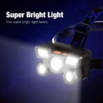 OPERA TOOLS 5 LED Headlamp USB Rechargeable Head Light (1 Pc)