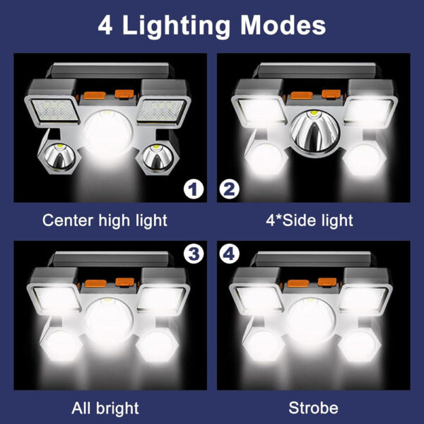OPERA TOOLS 5 LED Headlamp USB Rechargeable Head Light (1 Pc) - Image 8