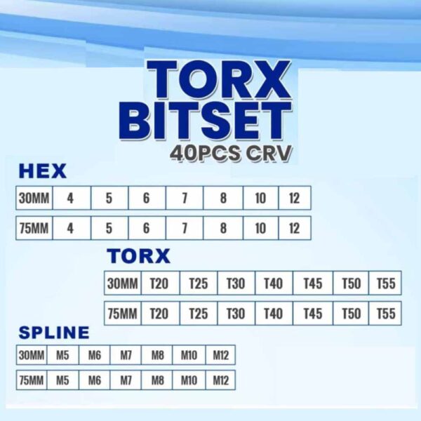 King Tools Germany Torx Bit Set 40 Pcs CRV with Metal Box - Image 7