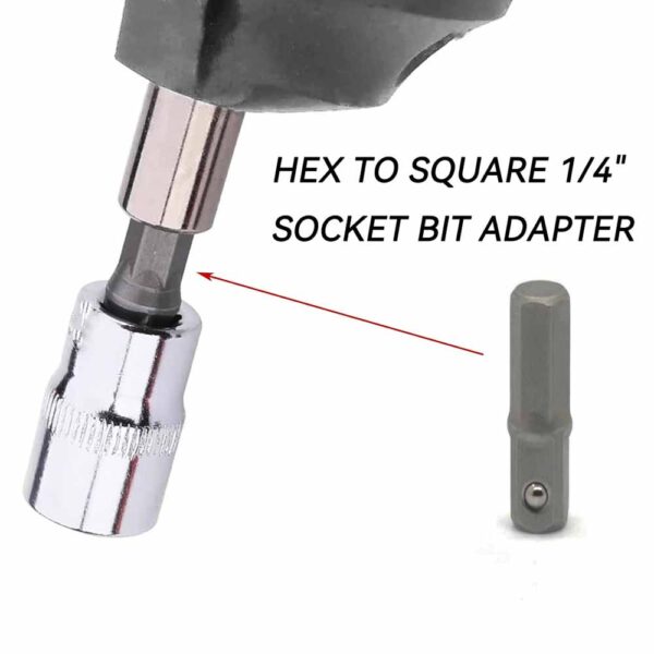 OPERA TOOLS Socket Adapter Converter 1/4" Hex Shank To 1/4" Square Drive 25mm - Image 7
