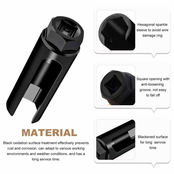 OPERA TOOLS Oxygen Sensor Socket with Side Wire Cutout, 1/2" Drive  -14mm - Image 5