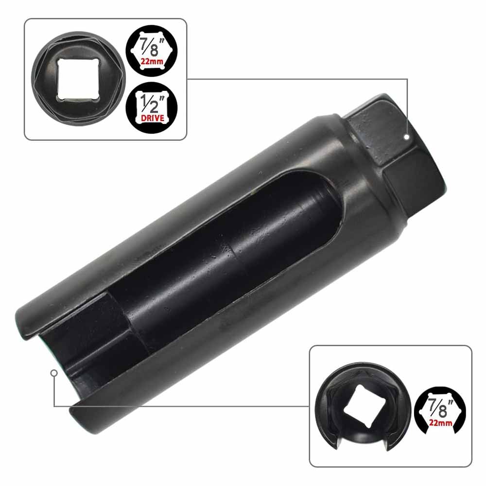 opera tools oxygen sensor socket with side wire cutout ½” sq dr 7/8”/ 22mm OPERA TOOLS Oxygen Sensor Socket With Side Wire Cutout ½” Sq Dr - 7/8”/ 22mm - Image 1