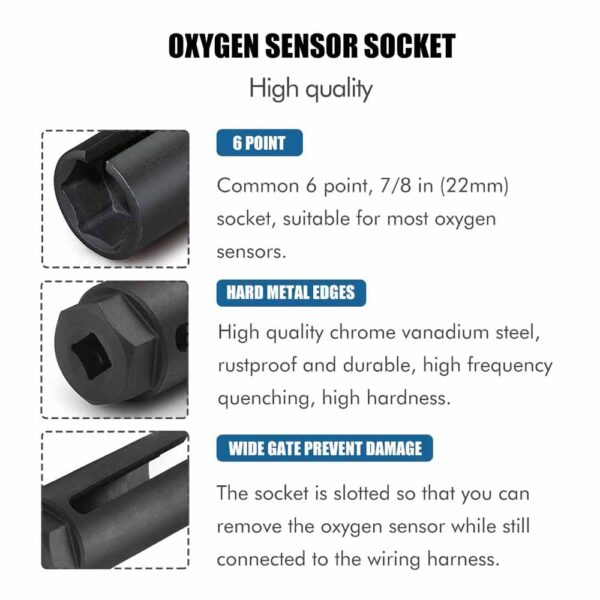 OPERA TOOLS Oxygen Sensor Socket With Side Wire Cutout ½” Sq Dr - 7/8”/ 22mm - Image 7