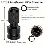 OPERA TOOLS Quick Release Impact Bit Holder, 1/2-Inch Square Drive to 1/4-Inch Hex Socket Adapter - Image 3