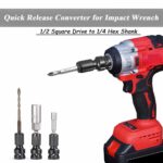 OPERA TOOLS Quick Release Impact Bit Holder, 1/2-Inch Square Drive to 1/4-Inch Hex Socket Adapter - Image 7