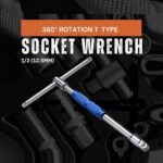 OT 360° Rotation T Type Socket Wrench 1/2 (12.5mm) Detachable T-bar Spanner - Image 7