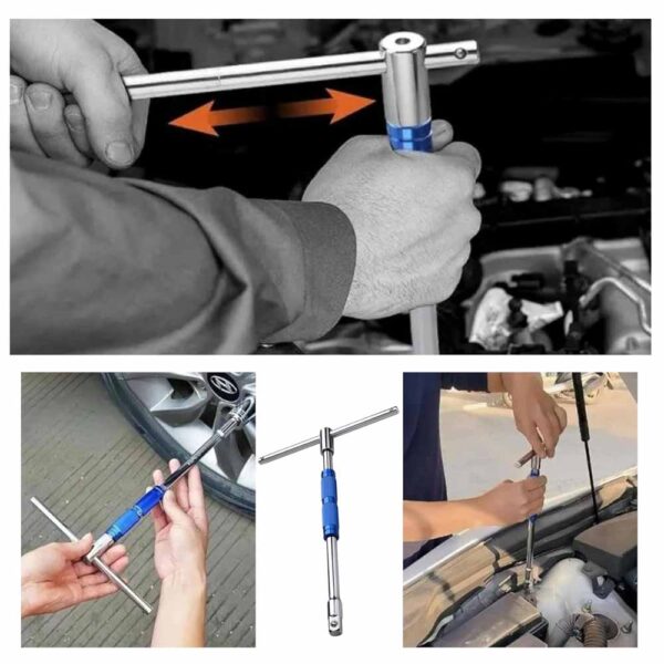 OT 360° Rotation T Type Socket Wrench 1/2 (12.5mm) Detachable T-bar Spanner - Image 6