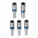 Taparia 1/4" (6.35mm) Drive Extended Length Deep Socket Bits (AL 4, 4.5, 5, 5.5, 6 mm)