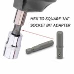 OPERA TOOLS 1/4 hex to 1/4 socket adapter, Hex to Square 1/4"" Socket Bit Adapter - Image 3