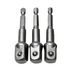 OPERA TOOLS CRV Steel Heavy Duty 1/2" Hex Shank Wrench Socket To Power Drill Adapter Bit 3 Pcs