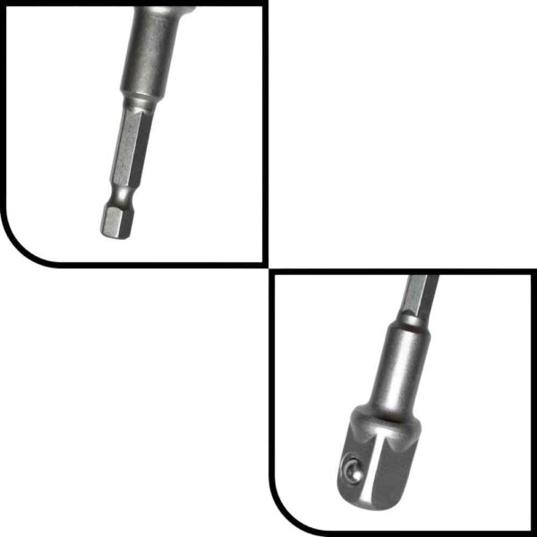 OPERA TOOLS CRV Steel Heavy Duty 1/2" Hex Shank Wrench Socket To Power Drill Adapter Bit 5 Pcs - Image 3