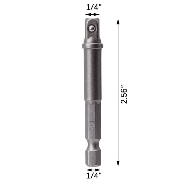 OPERA TOOLS CRV Steel Heavy Duty 4 Piece Set of 1/4" & 1/2" Hex Shank Wrench Socket To Power Drill Adapter Bit - Image 4