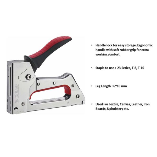 Miles TS-623 Gun Tacker | Stapler Gun for Wood | Textile | Leather - Image 2