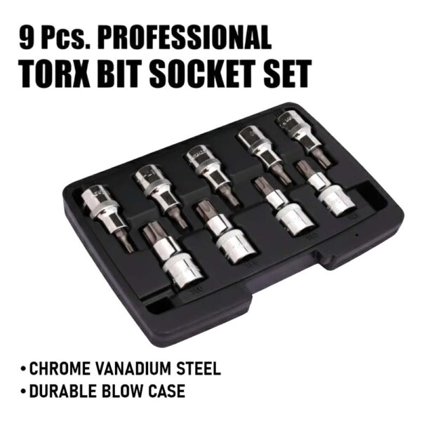 Eastman 9 Pcs Torx Bit Socket Set Kit With Blow Case - Image 6
